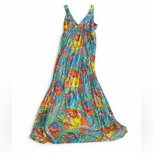 Vibrant Multicolor Paisley Maxi Dress